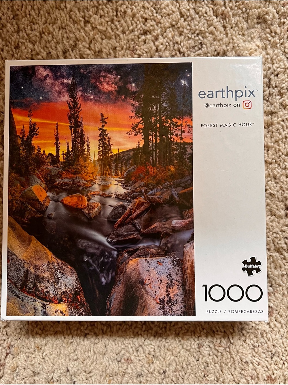 Earthpix "Forest Magic Hour" 1000-Piece Puzzle - Vibrant Sunset Landscape
